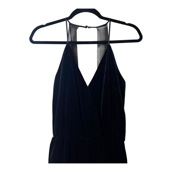 Parke Womens Size XS Black Spaghetti Strap Velvet Jumpsuit - Picture 2 of 5